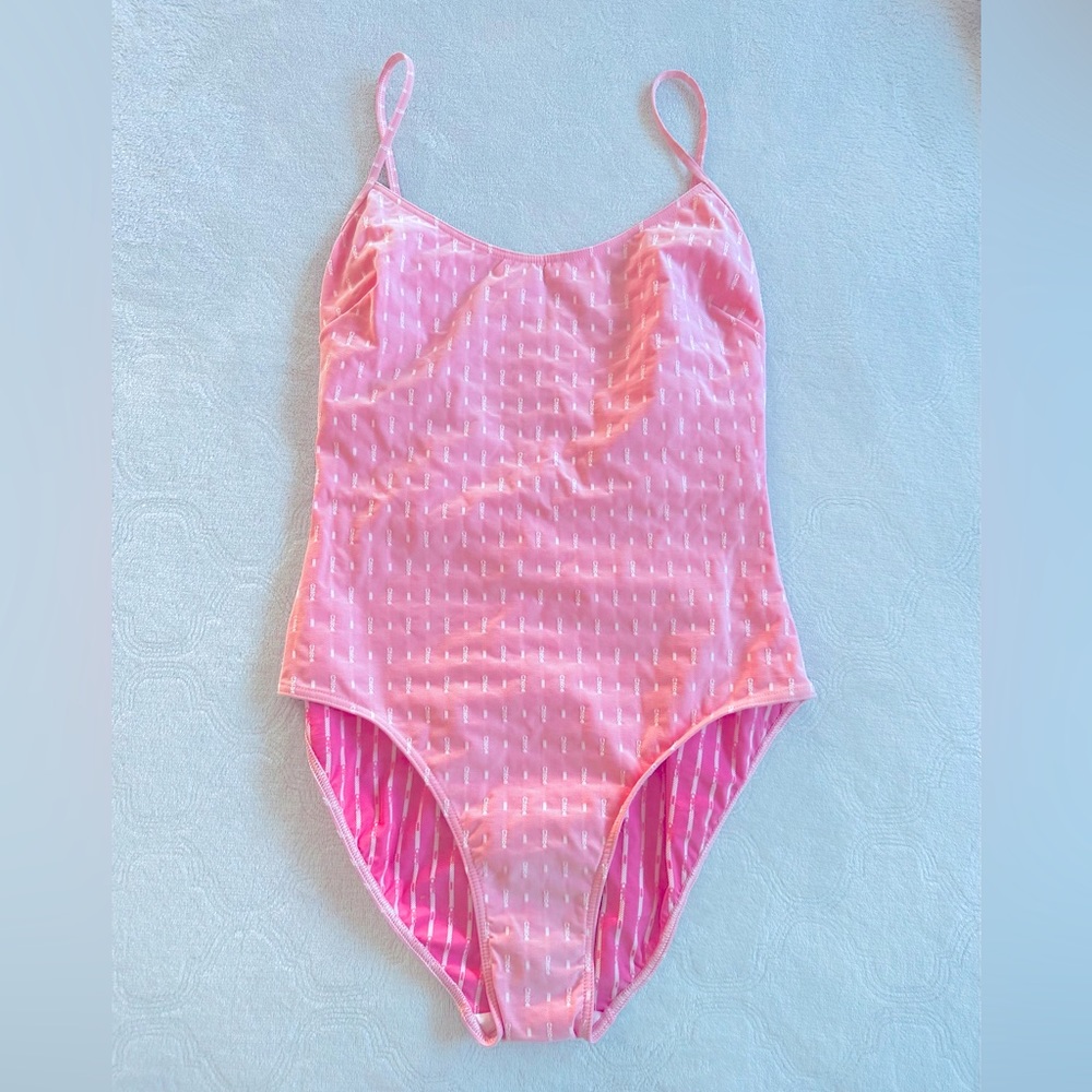 Chloe Women’s Pink Logo One Piece Swimsuit Size S